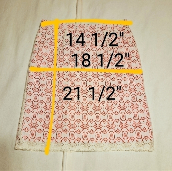 Willi Smith Beige Geometric Lace Pencil Skirt Size 2 - Picture 12 of 12